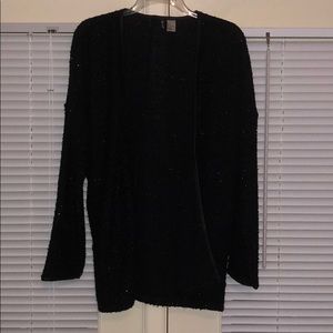 H&M open front sparkly black sweater